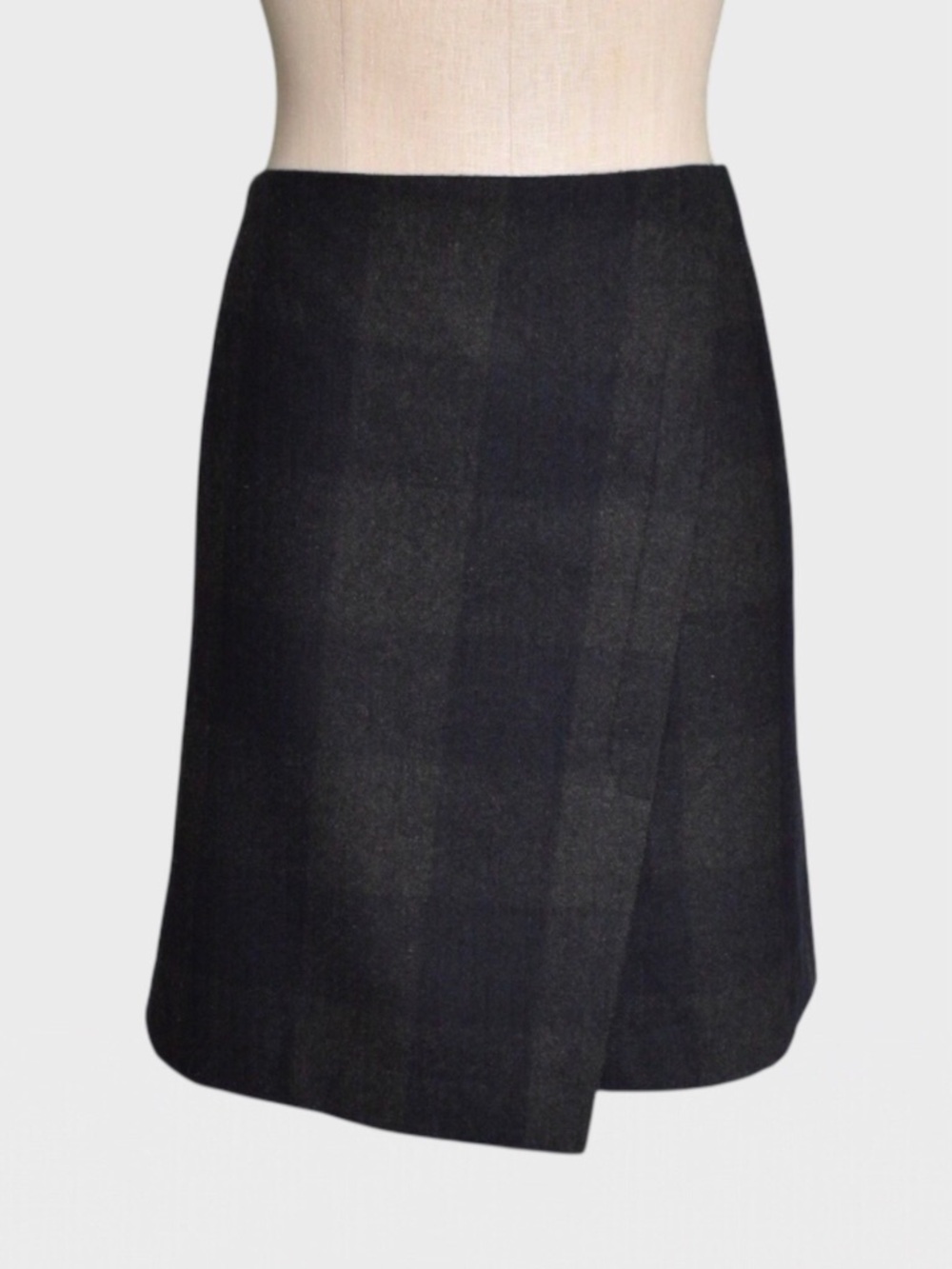 Dalia Wool Blend Plaid Faux Wrap‎ Skirt
